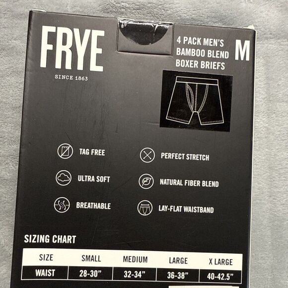4-Pack FRYE Bamboo Blend Boxer Briefs Premium Comfort Breathability Size M 32-34 - Picture 4 of 6